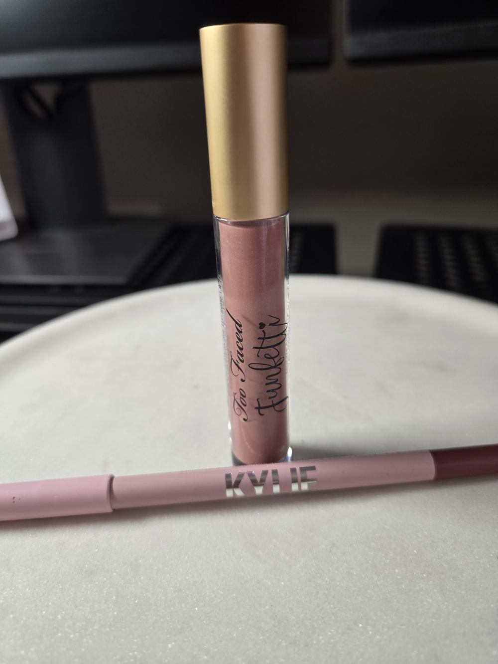 NEW Kylie Candy K Lip Pencil & Too Faced Funfetti Gloss in Mocha Freeze
